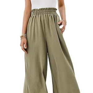 12th Tribe Olive Green wide leg pant size small
